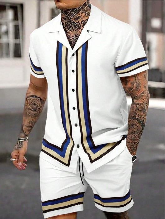 Conjunto de Dos Piezas Camisa Cuello Cubano para Hombre - Image 21