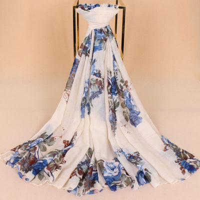 Pañuelo Gasa Balinés con Estampado Floral - Diseño Exclusivo