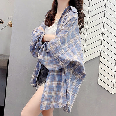 Camisa Cuadros Suelta Primavera Otoño - Image 18