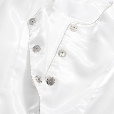 Blusa Cuello Redondo con Mangas Farol - Diseño Clásico de Botón Único - Image 8