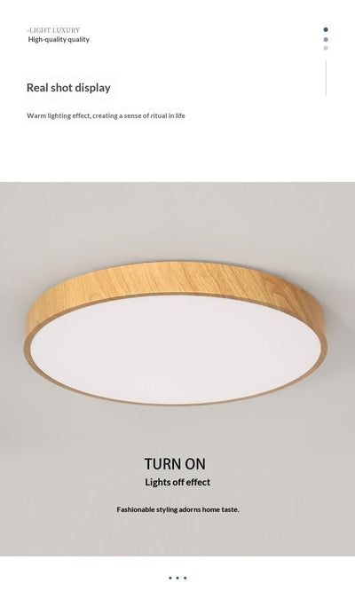 Lámpara de Techo LED Minimalista Estilo Chino Contemporáneo con Textura de Madera - Image 17