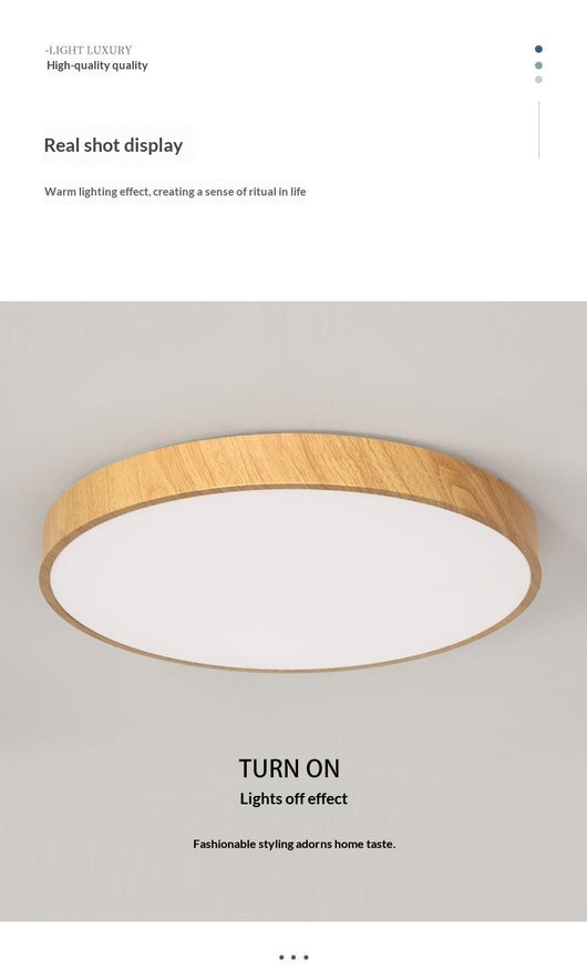 Lámpara de Techo LED Minimalista Estilo Chino Contemporáneo con Textura de Madera - Image 17