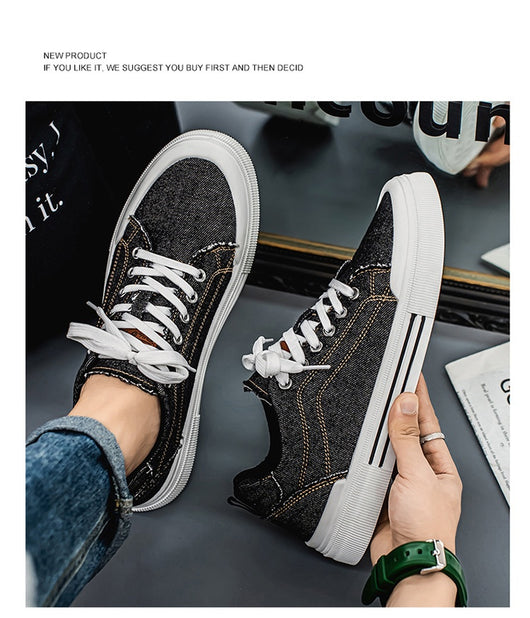 Tenis Casuales Denim Talla Grande Estilo Coreano para Hombre - Image 9