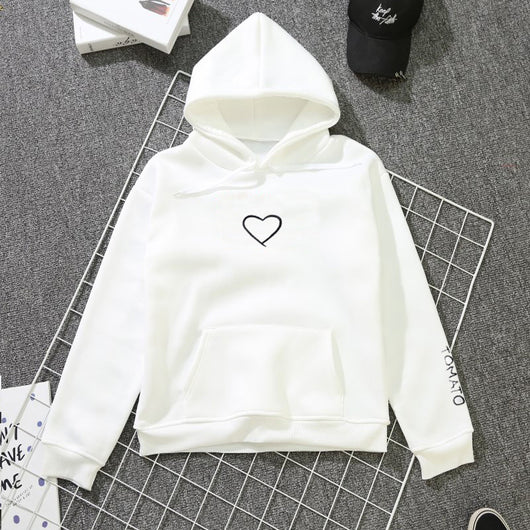 Sudadera con Capucha Love Bordado - Pullover Polar de Moda - Image 3