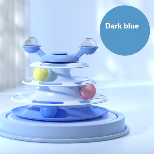 Torre Interactiva 4 Niveles para Gatos con Bolas Rodantes y Pista de Juego - Image 17
