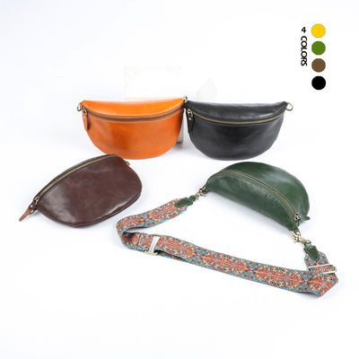 Bolso Bandolera de Cuero Curtido Vegetal para Mujer - Estilo Urbano