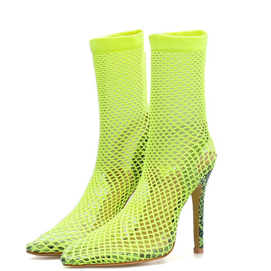 Zapatos de Tacón Alto Sexy Talla Grande con Malla Calada - Image 4