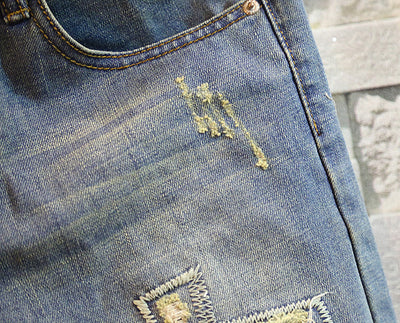 Pantalones Vaqueros Cropped Rotos - Image 7