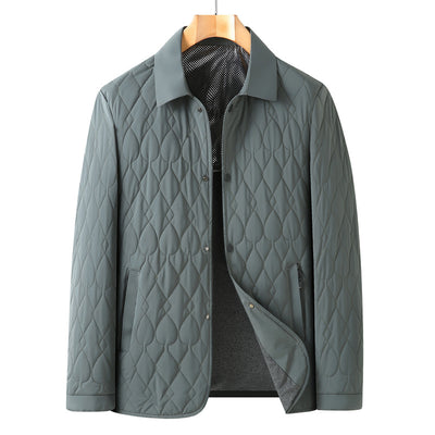 Chaqueta Acolchada de Negocios con Diseño Geométrico para Hombre - Image 7