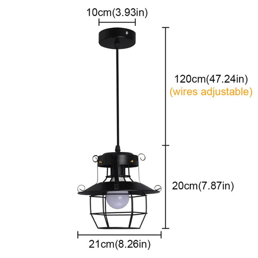 Lámpara Decorativa de Hierro Estilo Farol Restaurante Americano - Image 12