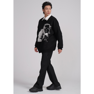 Suéter Pullover Oversized de Jacquard Grueso para Hombre - Image 5