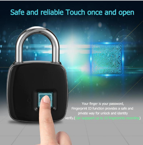 Candado Inteligente con Huella Dactilar - Seguridad Biométrica para Puertas y Equipaje