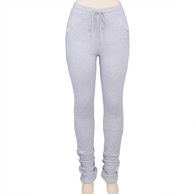 Pantalón de Cintura Alta Elástico con Pliegues y Cordón - Image 30