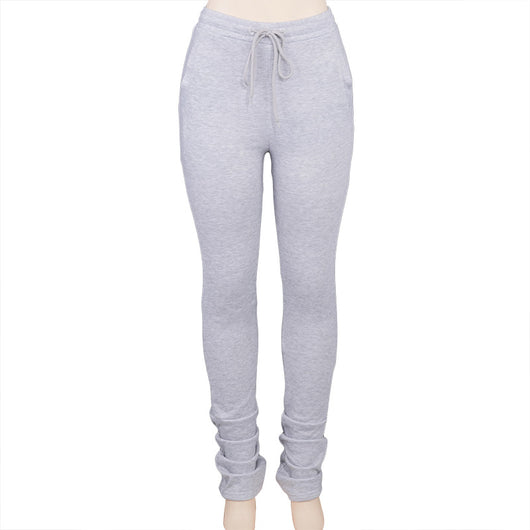 Pantalón de Cintura Alta Elástico con Pliegues y Cordón - Image 30