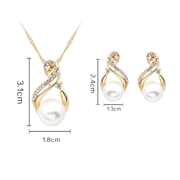 Conjunto de Collar y Aretes de Perlas para Eventos Elegantes