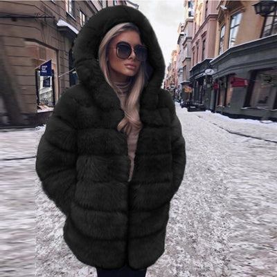 Abrigo Corto de Piel Sintética Esponjosa Lujo para Invierno - Image 2