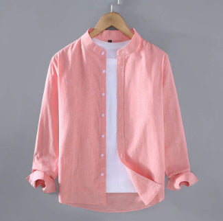 Camisa Manga Larga Cuello Alzado Hombre Primavera Otoño - Image 20