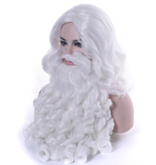 Kit Disfraz Papá Noel - Barba y Peluca Santa Claus para Cosplay