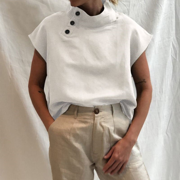 Camisa Suelta Casual de Manga Corta