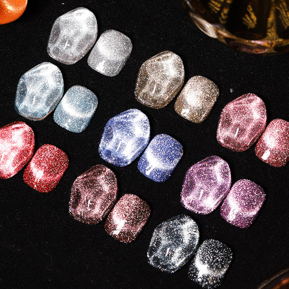 Esmalte de Uñas Gel Ojo de Gato Reflectante con Efecto Diamante
