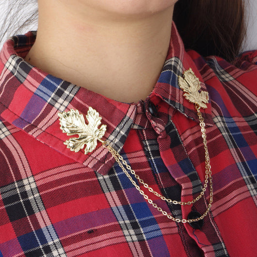 Broche Vintage Hoja de Arce con Cadena y Flecos - Image 6