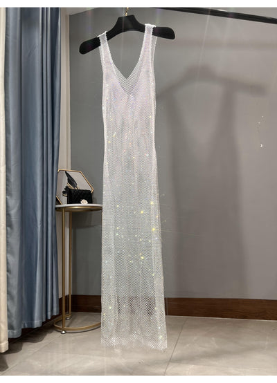 Falda Larga Brillante de Malla con Strass para Niña - Image 21