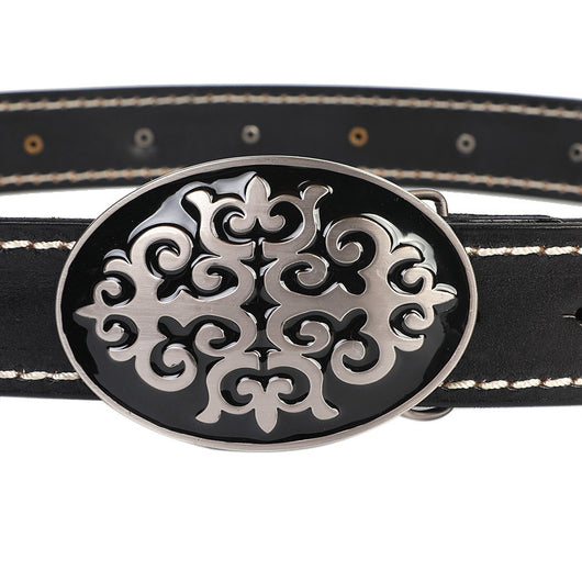 Cinturón de Cuero para Hombre con Hebilla Lisa y Elegante - Image 6
