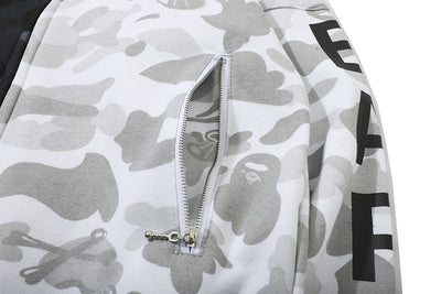 Sudadera de Polar con Estampado Calavera Camuflaje Blanco y Negro - Image 12