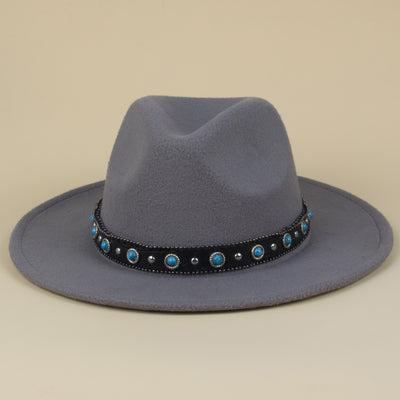 Cinturón Tejido Bohemio en Cuero y Sombrero de Fieltro con Detalles de Piel - Image 7