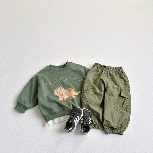 Sudadera Infantil con Dinosaurio de Dibujos Animados Coreano - Image 26