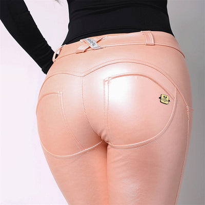 Pantalones de Yoga y Fitness en Terciopelo con Detalles de Cuero para Mujer Talla Plus - Image 3