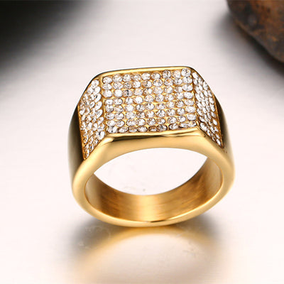 Anillo para Hombre de Acero de Titanio con Diamante