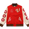 Chaqueta Beisbolera Holgada para Hombre con Bordado Flocking Hamburguesa