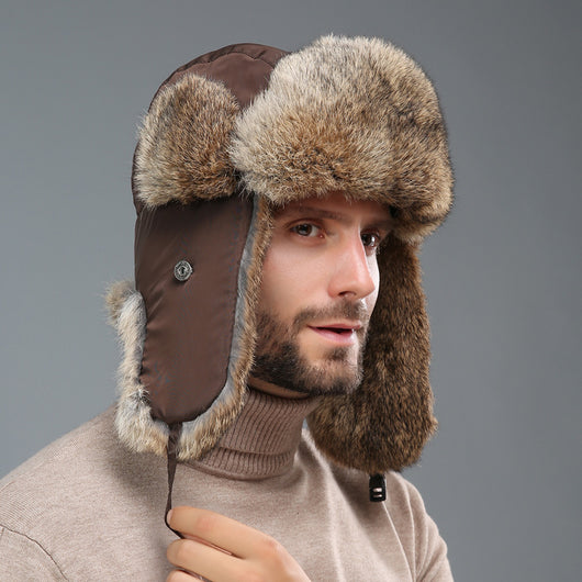 Gorro Térmico Unisex de Piel de Conejo con Protección Auditiva para Clima Frío - Image 16