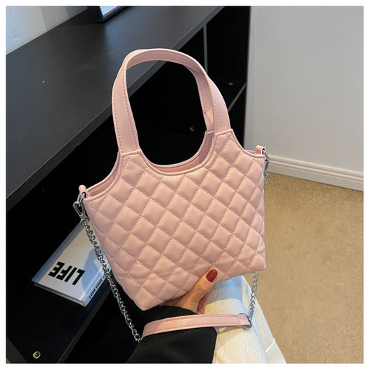 Bolsa Tote Elegante con Cadena Acolchada Cuadros Diamante - Bolso Crossbody de Gran Capacidad - Image 25