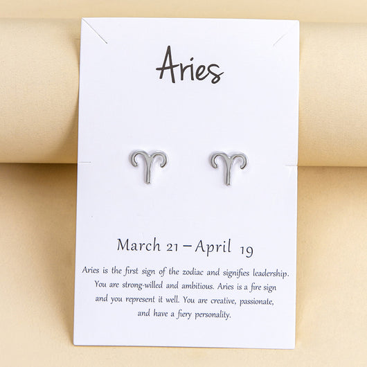 Aretes de los Doce Signos del Zodiaco en Oro y Plata - Image 26