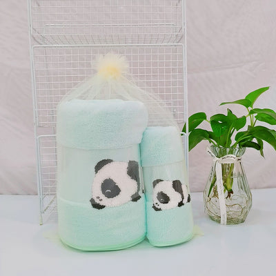 Fundas de Panda Bordado en Terciopelo Coral - Suave y Absorbentes - Image 32