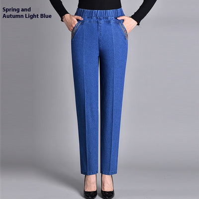 Pantalones Vaqueros Talle Alto Cintura Elástica Corte Recto - Image 3