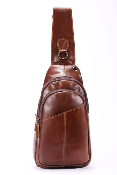 Bolsa Crossbody de Cuero para Hombre - Estilo Casual