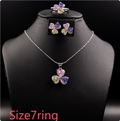Conjunto de Joyería Trébol de Zirconia para Mujer - Image 13