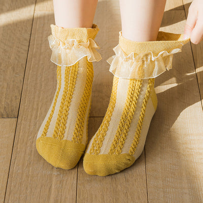 Calcetines Princesa Danza Blanco Delgado para Niña - Primavera y Otoño