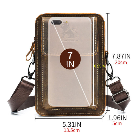 Bolsa Mensajera de Cuero con Cinturón Multifuncional para Hombre - Image 16