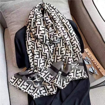 Pashmina de Algodón y Lino Estampada - Chal Abrigador Versátil - Image 4