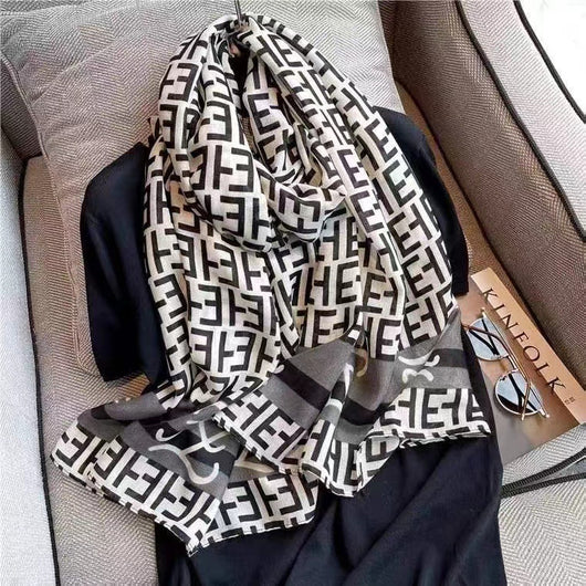 Pashmina de Algodón y Lino Estampada - Chal Abrigador Versátil - Image 4