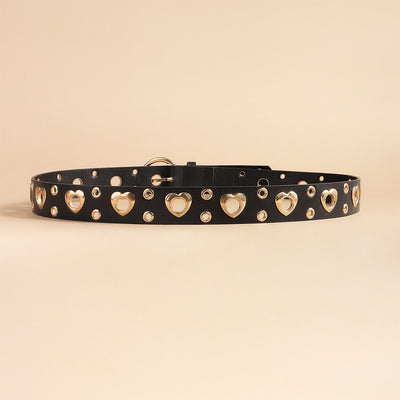 Cinturón Metal Punk para Mujer con Corazón Calado - Estilo Hip Hop Negro - Image 5