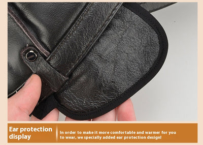 Gorro de Cuero para Hombre con Protección Auditiva - Invierno Acolchado - Image 11