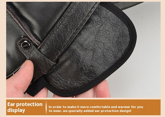 Gorro de Cuero para Hombre con Protección Auditiva - Invierno Acolchado - Image 11