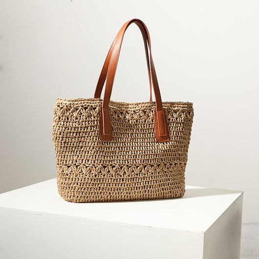 Bolsa de Ratán Asimétrica de Gran Capacidad con Asa de Hombro - Image 8