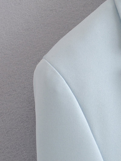 Traje Azul Metalizado de Doble Botonadura - Corte Midi Elegante - Image 18
