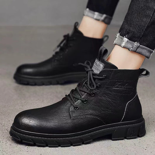 Botas Altas de Cuero Negro para Hombre - Image 4